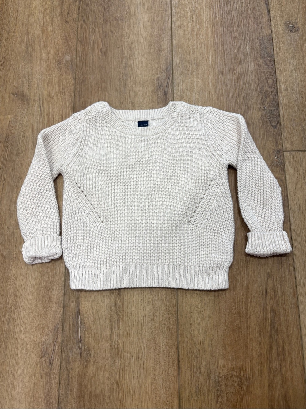 🌟 BABY GAP 🌟 UNISEX CHUNKY COTTON CREW NECK SWEATER IVORY SZ 3T